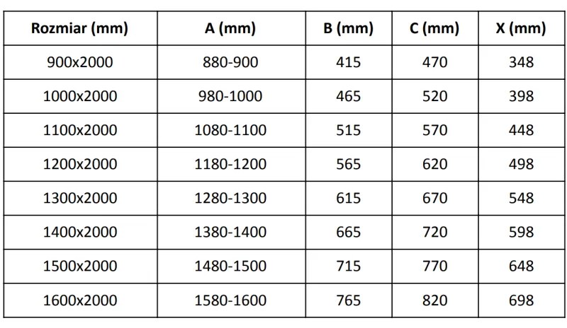 Mexen Velar L, tolózuhanyajtó nyitáshoz 110 cm, 8 mm átlátszó üveg, króm, 871-110-003-01-01