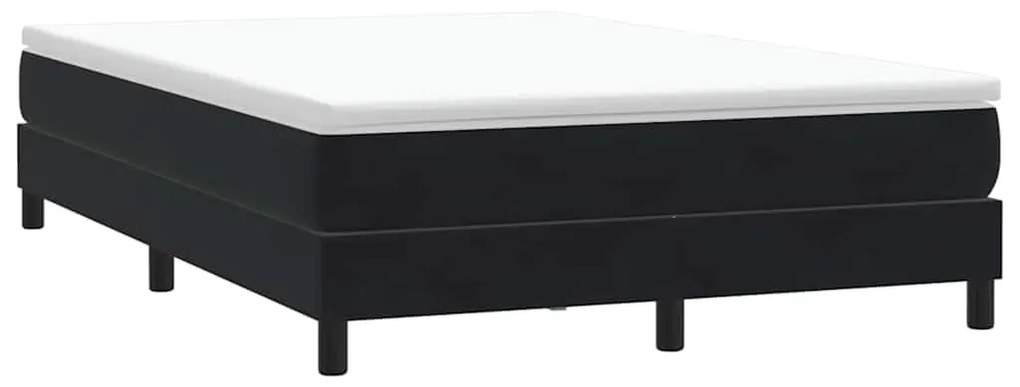 vidaXL fekete bársony rugós ágy matrac nélkül 140x210 cm