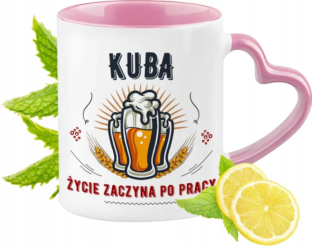 Kubai Bögre Rózsaszín Szív Alakú Füllel Kávé Ajándék