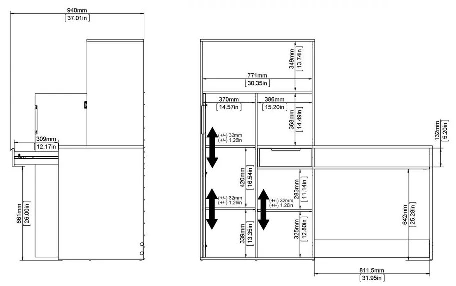 Felix Plus íróasztal, sonoma tölgy / fehér