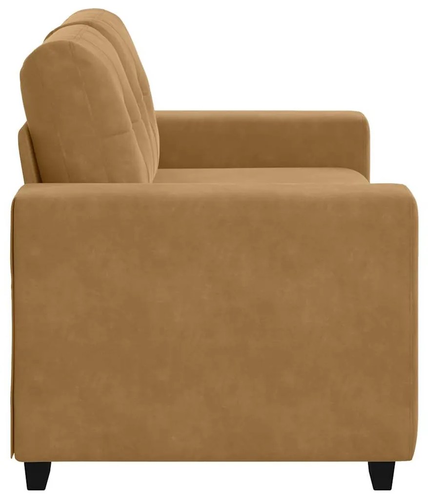 barna bársony loveseat kanapé 120 cm