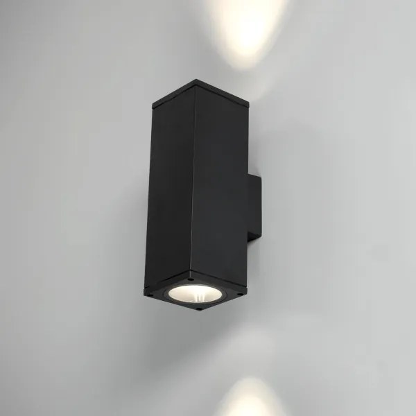 Kültéri fali lámpa 2xGU10/35W/230V IP54 szögletes fekete