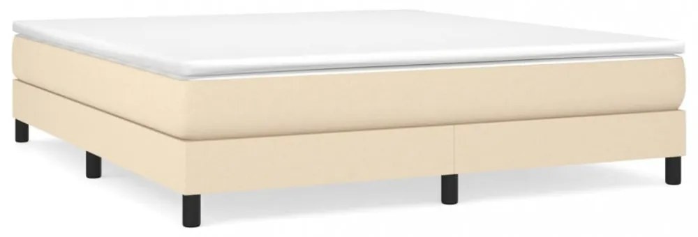 krémszínű szövet rugós ágykeret 160 x 200 cm