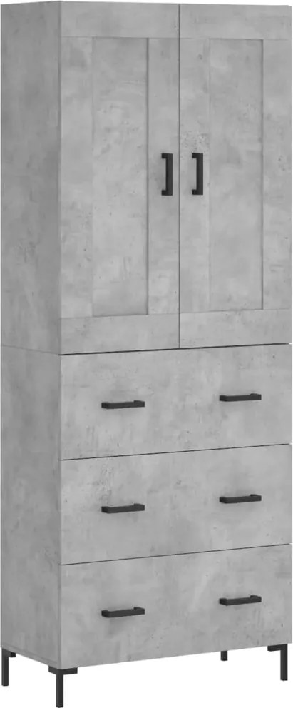 vidaXL betonszürke szerelt fa magasszekrény 69,5 x 34 x 180 cm