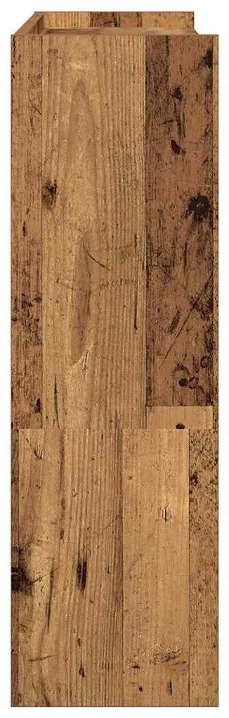 antik fa szerelt fa cipőtartó 80x25x81 cm