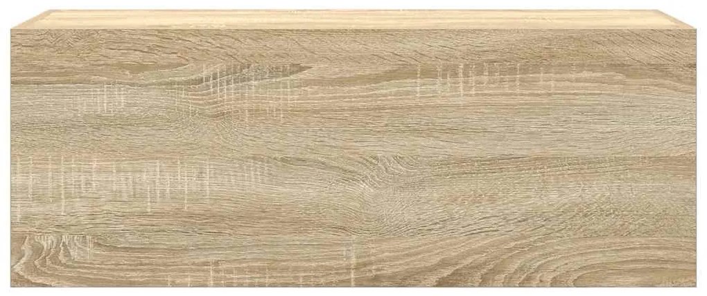 sonoma tölgyszínű szerelt fa fali fürdőszobaszekrény 80x25x30cm