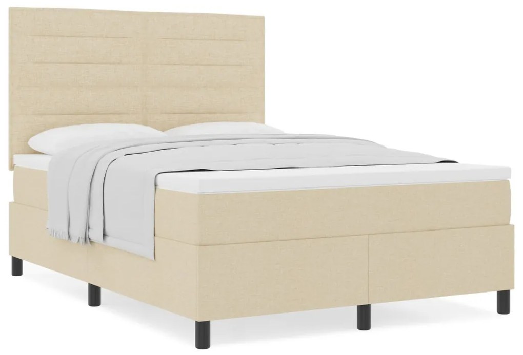 Box Spring Ágymatrac Bézs 160x200 cm Szövet