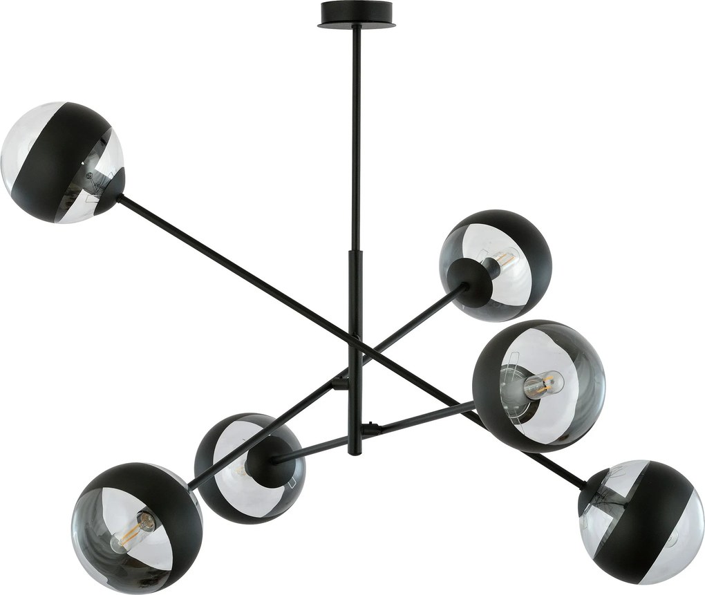 Emibig modern függeszték linear fekete átlátszó emi1168/6