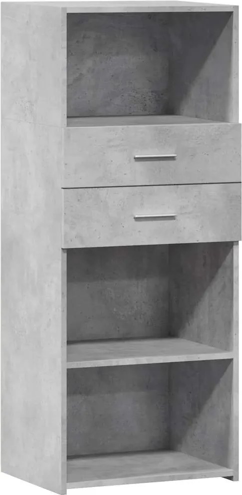 vidaXL betonszürke szerelt fa magasszekrény 50 x 42,5 x 124 cm