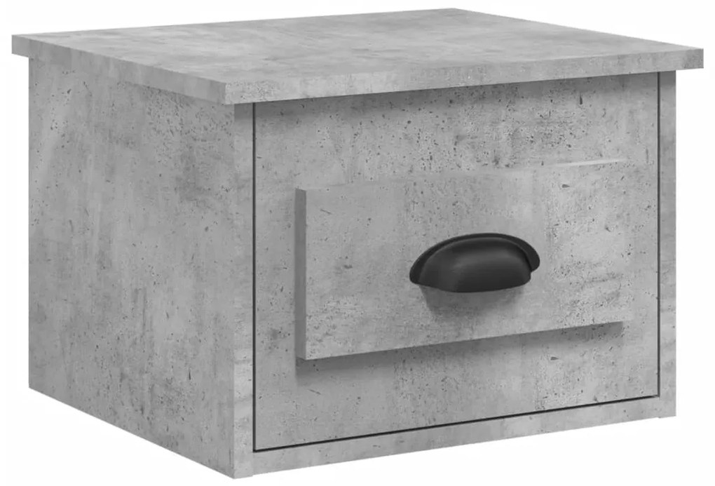 Betonszürke falra szerelhető éjjeliszekrény 41,5x36x28 cm