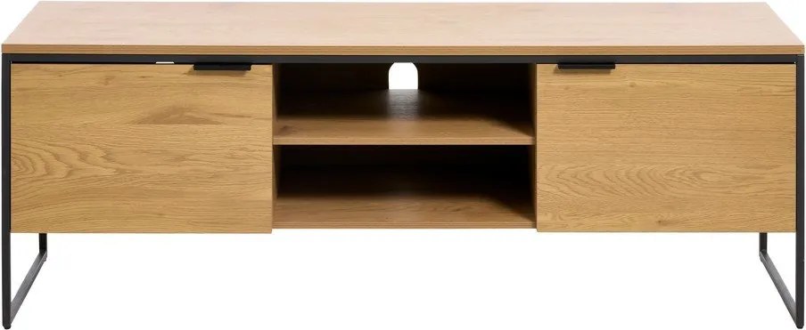 Natúr színű TV-állvány tölgyfa dekorral 155x55x45 cm Cesura – Unique Furniture