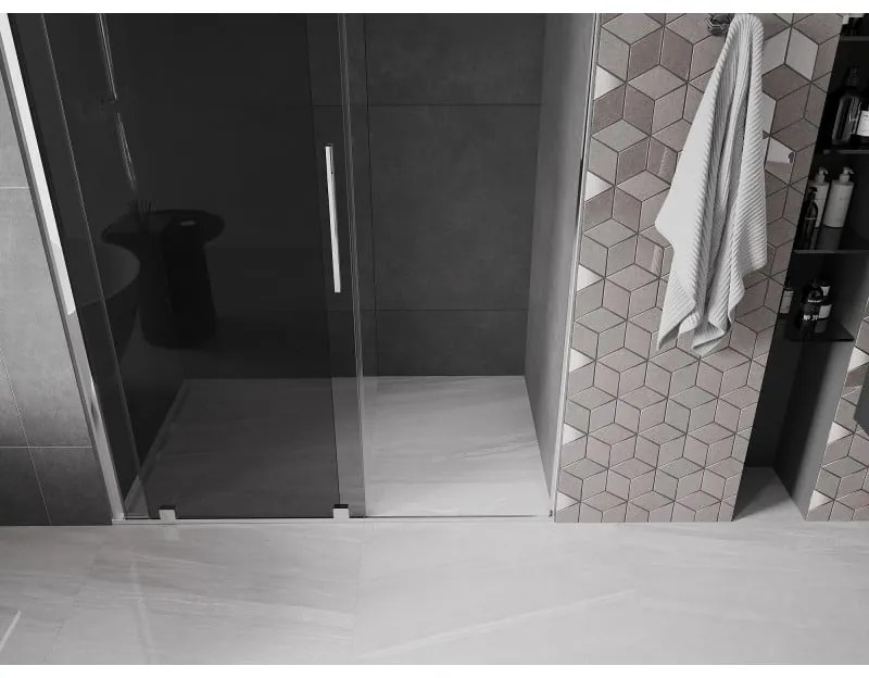 Mexen Velar, tolózuhanyajtó nyitáshoz 160 cm, 8mm szürke üveg, króm, 871-160-000-41-01