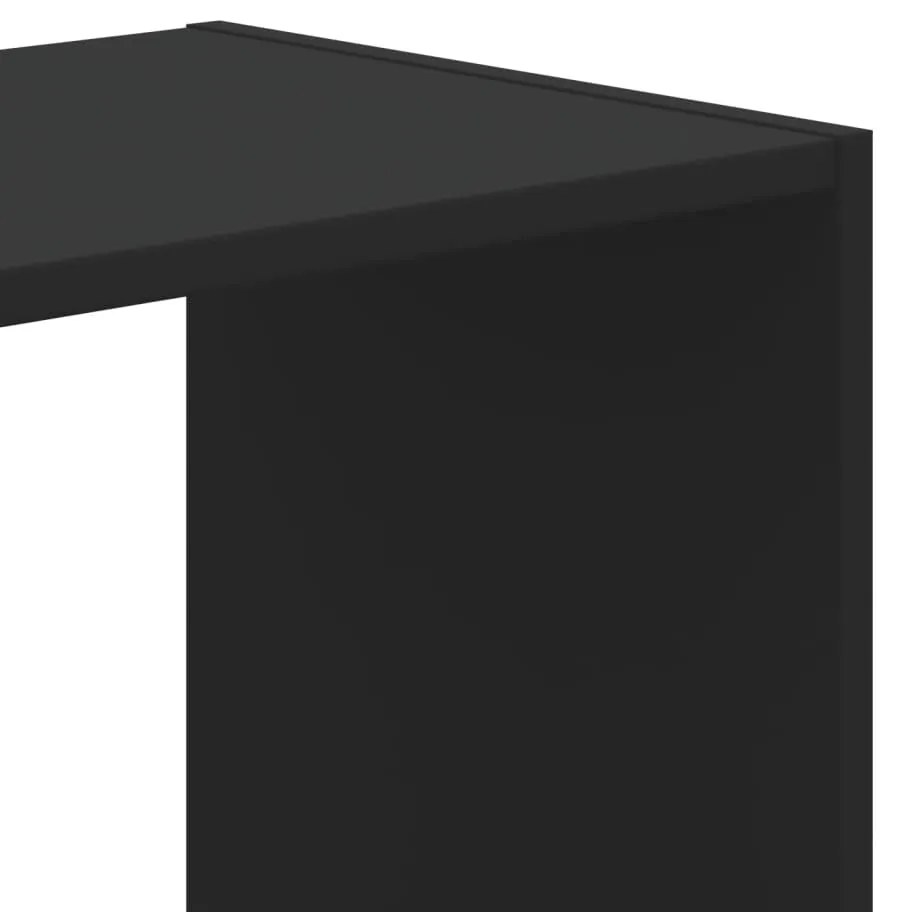 fekete szerelt fa könyvszekrény 102 x 32 x 102 cm