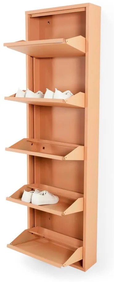 Lazacszínű fém billenő ajtós cipőtartó 50x169x15 cm Billy – Spinder Design