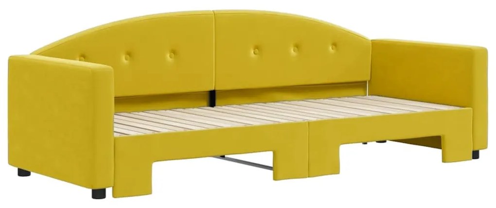 sárga kihúzható szövet heverő 80 x 200 cm