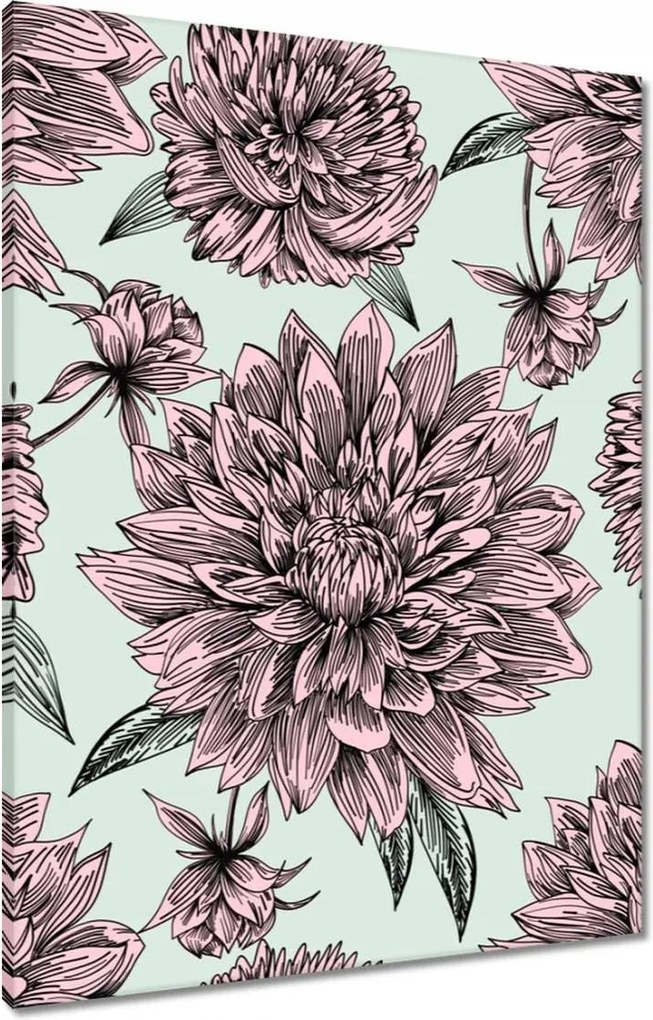 Vászonkép 60x80 Púderrózsaszín Virág