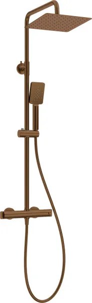 Therm zuhanyszett esőztetővel, termosztátos csapteleppel, szálcsiszolt bronz