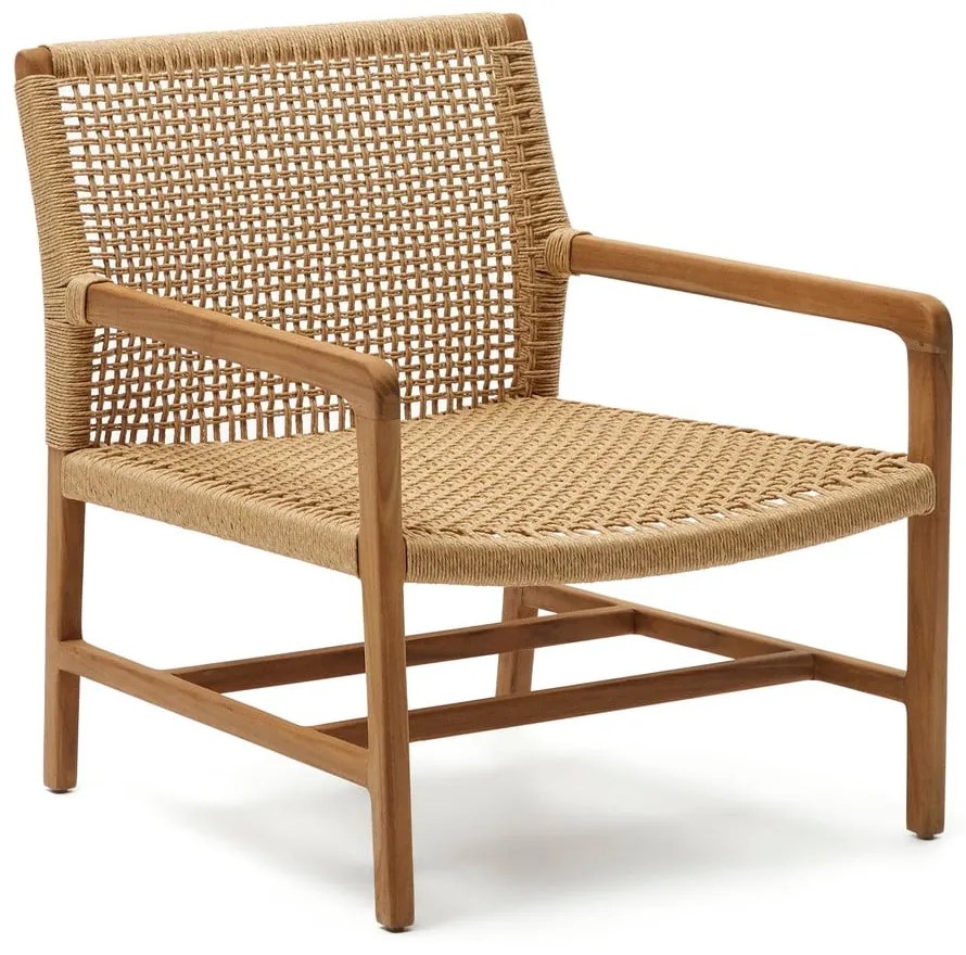 Natúr színű tömörfa kerti fotel Sabolla – Kave Home