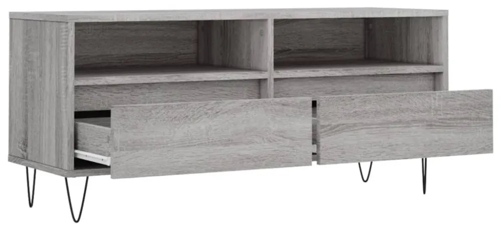 szürke sonoma színű szerelt fa TV-szekrény 100x34,5x44,5 cm