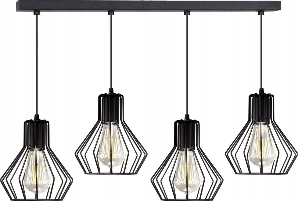 Mennyezeti függeszték lámpa állítható vezetékes Bell 4 fekete LED-es