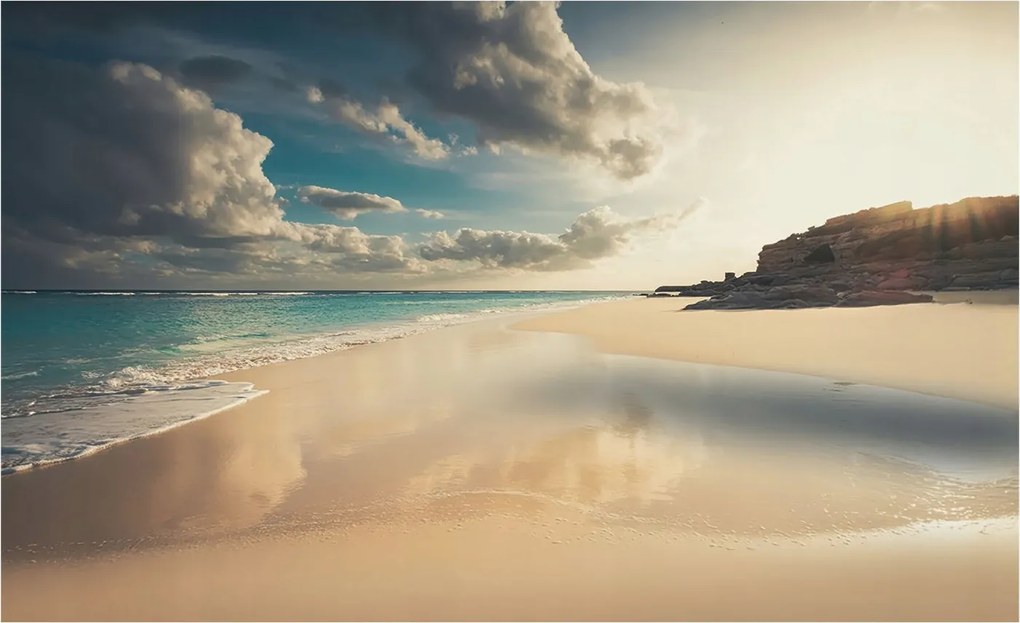 Fotótapéta Falra az előszoba konyhájába Napos tengerpart 416x254 Ragasztó