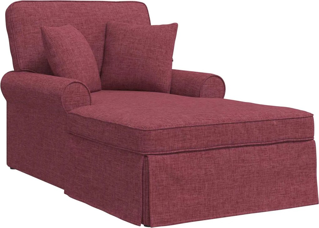vidaXL Fotel Loungba Szoknyával párnával párnával 3 pcs Bordó szövet