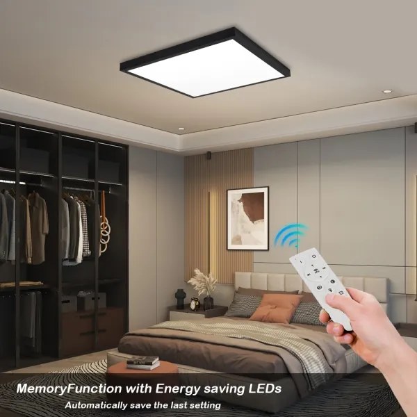 Brilagi-LED Fényerőszabályozható fürdőszobai lámpa FRAME SMART LED/50W/230V IP44 fekete+távirányító