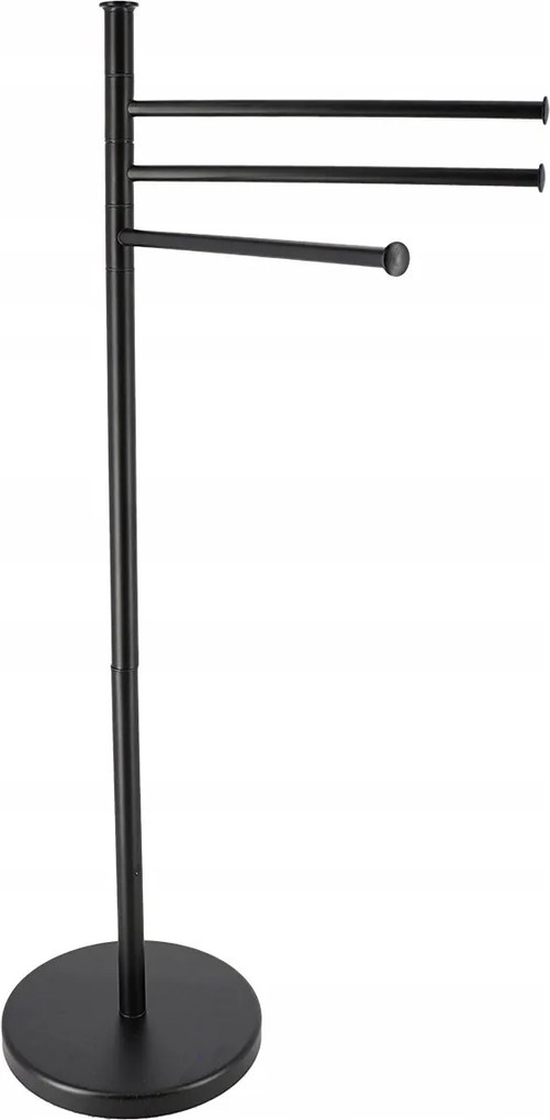 Törölközőtartó Állvány Fém Fekete, 3 Forgatható Karral 82,5 CM
