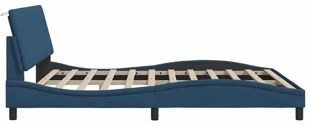 kék szövet ágykeret matrac nélkül Hanko 180 x 200 cm