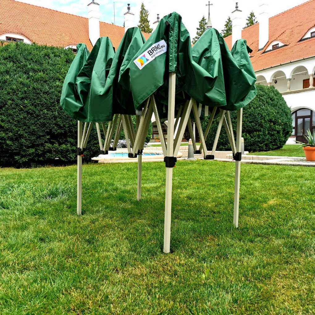 Stan a Kereskedelem 2 x 3 m SZUPER Acél | Összeszerelés 2 perc alatt | BRIMO - plusz 3 oldalfal - Zöld