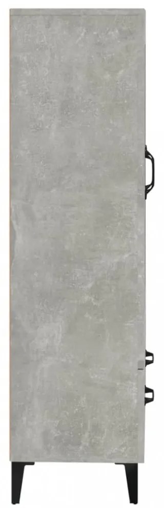betonszürke szerelt fa magasszekrény 70 x 31 x 115 cm