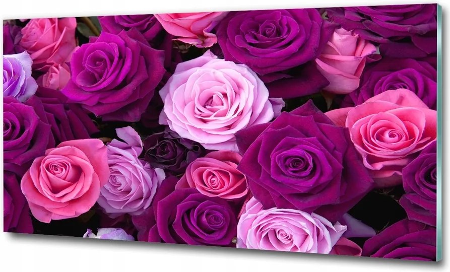 Fotó vászonkép edzett üveg Rózsa 125x50