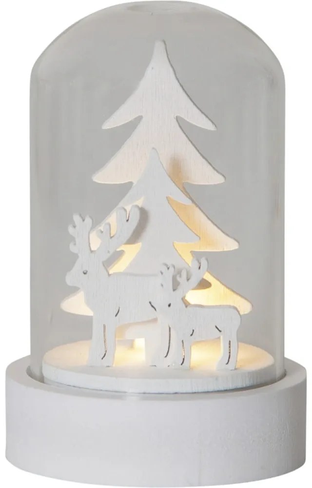 Fehér fénydekoráció készlet karácsonyi mintával 3 db-os ø 5,5 cm Kupol – Star Trading