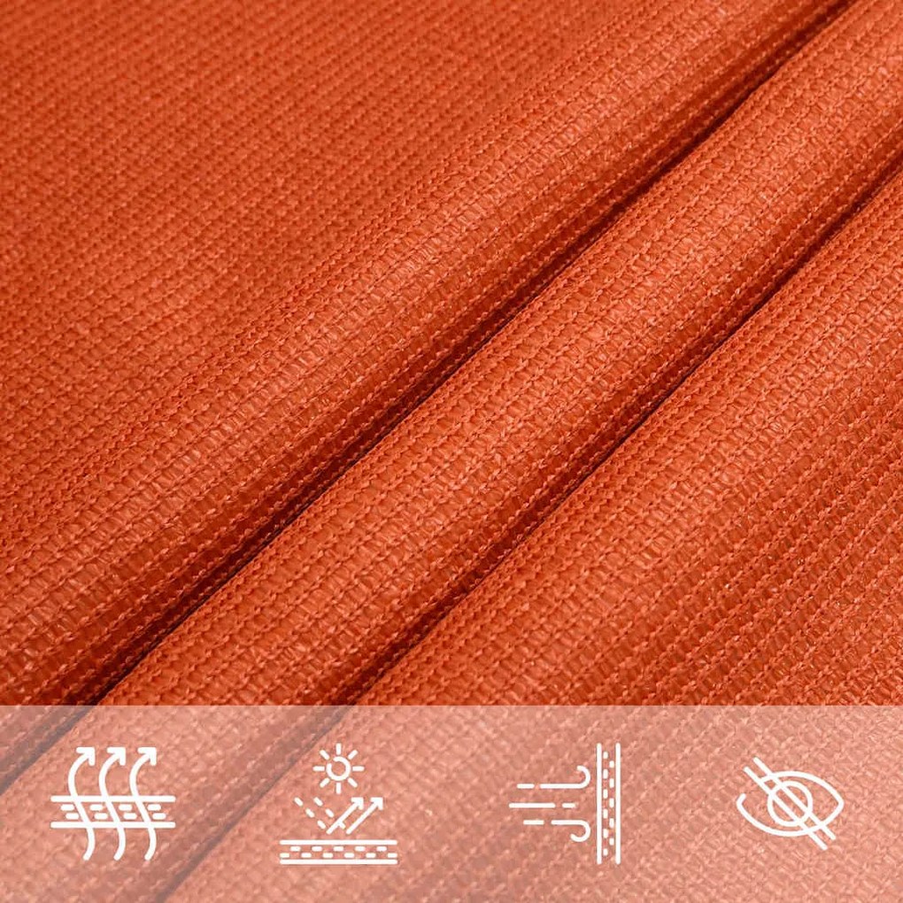 narancssárga trapéz alakú HDPE napvitorla 160 g/m² 4/5x4 m