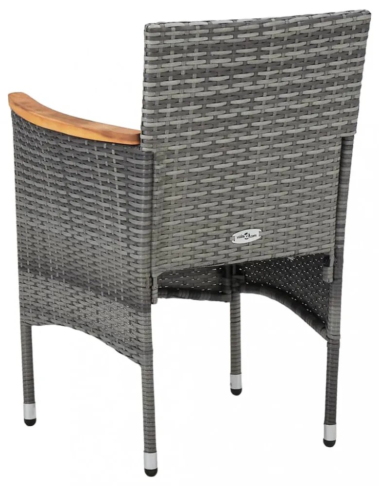 vidaXL 11 részes szürke polyrattan kerti étkezőgarnitúra