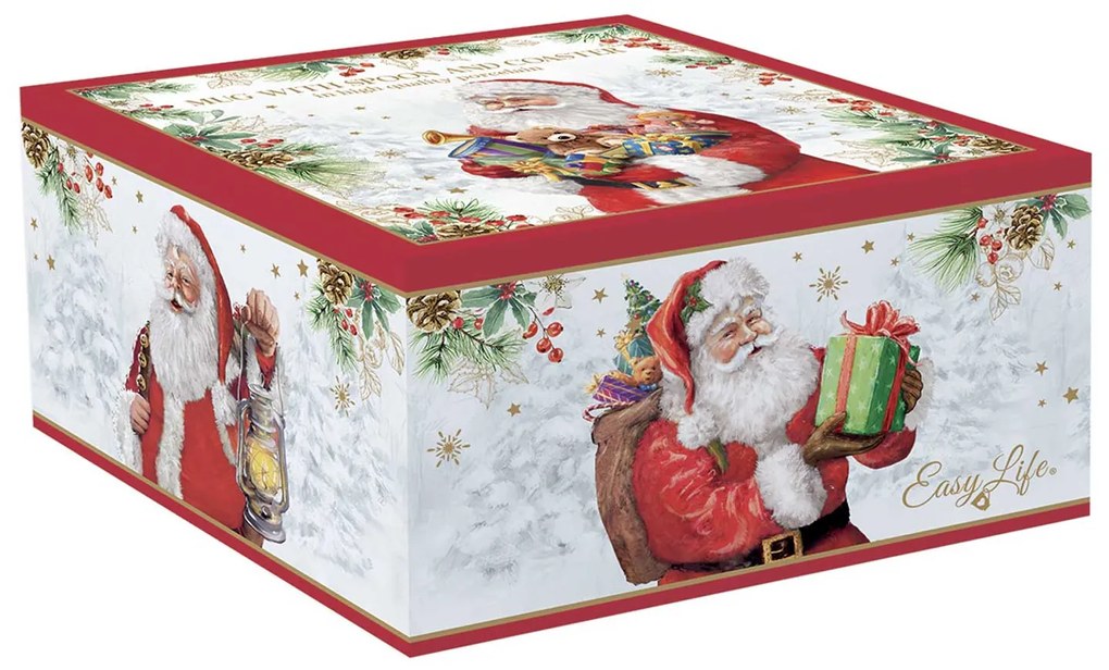 Karácsonyi Télapós porcelán bögre poháralátéttel Santa is coming