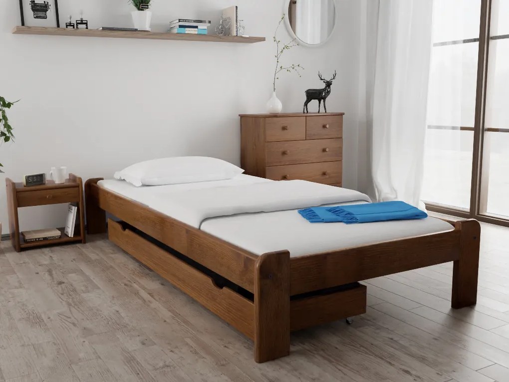 ADA ágy 80x200 cm, tölgyfa Matrac: Coco Maxi 20 cm matrac