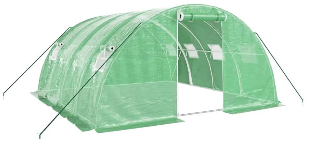 zöld acélvázas melegház 16 m² 4 x 4 x 2 m