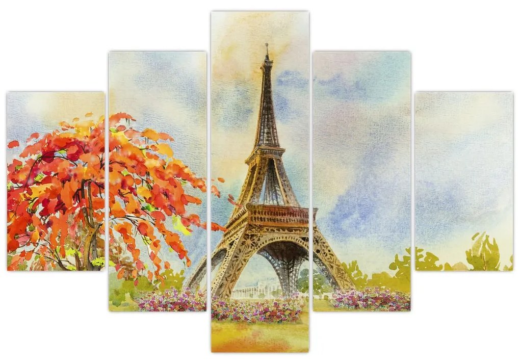 Festett kép az Eiffel-torony (150x105 cm)