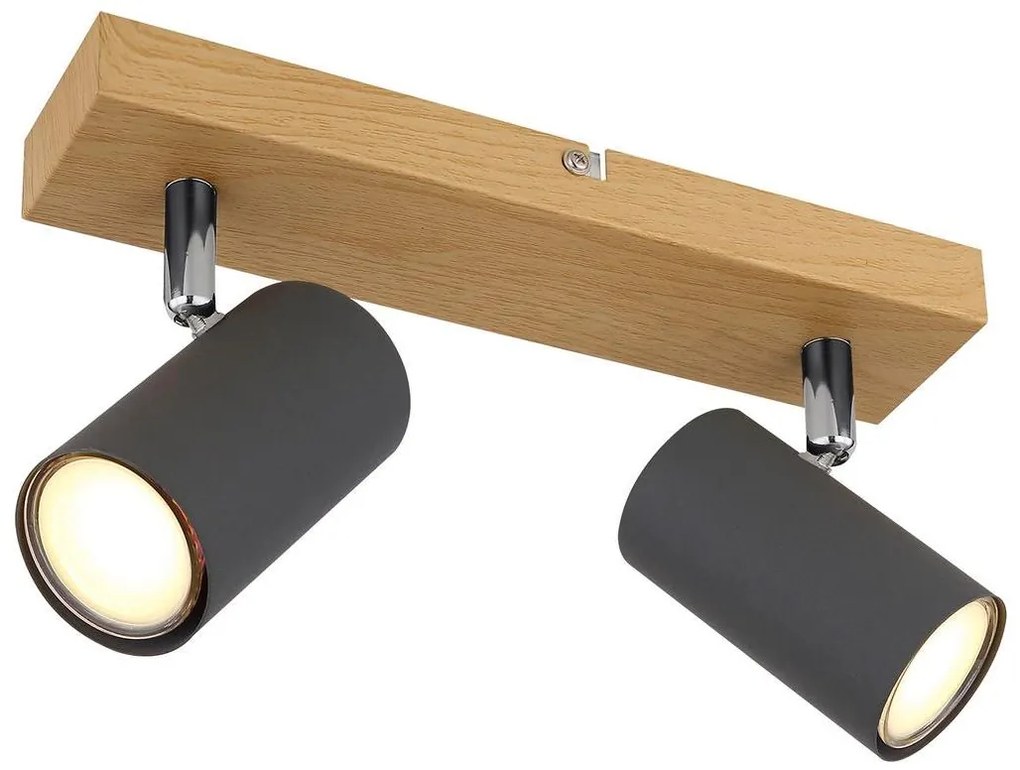 Globo 57911-2G - Spotlámpa ROBBY 2xGU10/35W/230V szürke/barna