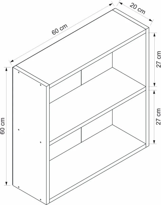 Adel könyvespolc, fehér, 60 cm – TR506MNR1535