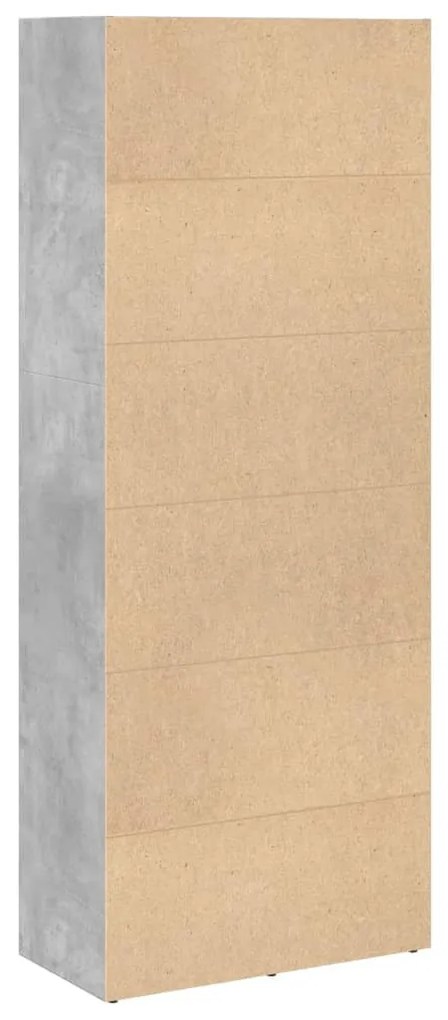 betonszürke szerelt fa könyvespolc 60 x 30 x 152 cm
