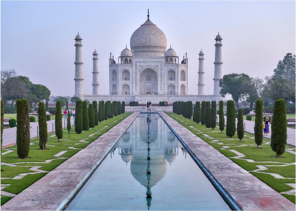 Kép - Taj Mahal napkeltekor (üvegen) (70x50 cm)
