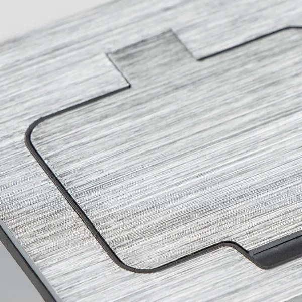 Brilagi - Kültéri beépített padló dupla aljzat IP55 matt króm négyszögletes