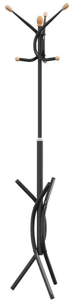 fekete porszórt vas ruhafogas 176 cm
