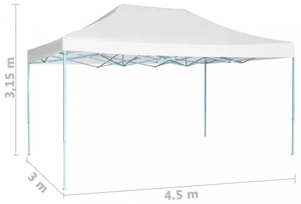 fehér összecsukható rendezvénysátor 3 x 4,5 m