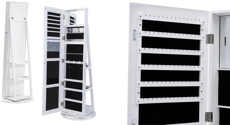 Forgatható ékszer és táskatartó egész alakos tükörrel