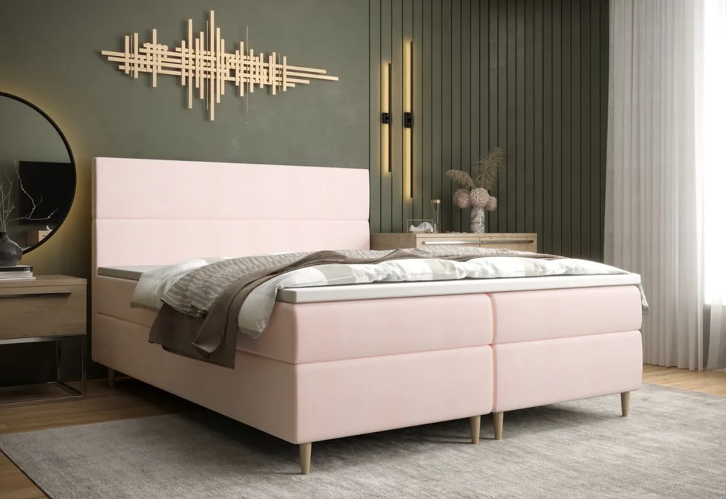 FLORE kárpitozott ágy + topper, 140x200, itaka 27