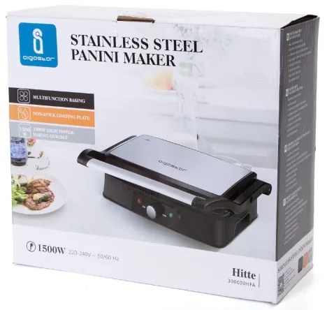 Aigostar - Kontakt grill 1500W/230V króm/fekete