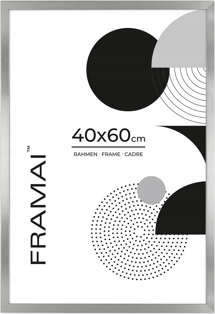 Elegáns ezüst képkeret 40x60 cm